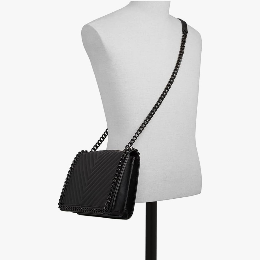ALDO Medium Black Greenwald Faux Leather Handbag - Picture 4 of 5